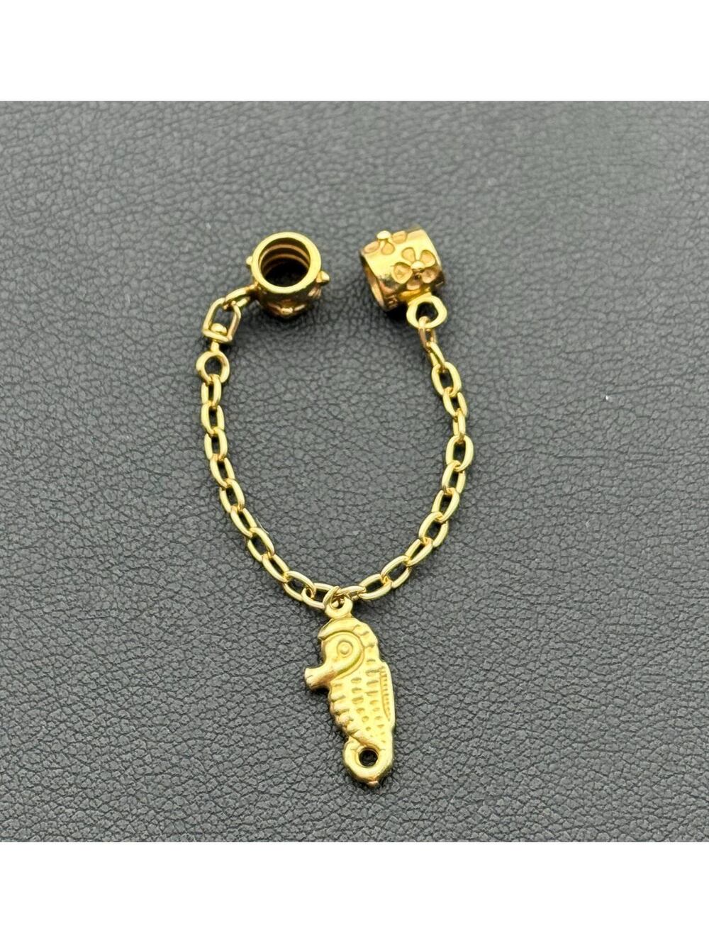 PANDORA 14K 585 yellow gold Seahorse water CHARM 2.70g